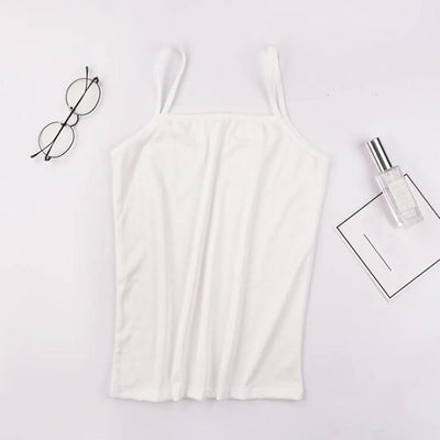 New Solid Color Tank Tops soft Cotton Spaghetti Strap Crop Tops Summer Casual Camisole Sleeveless Basic Vest Summer women Tops