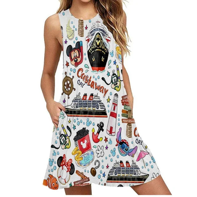 2024 Disney Mickey Cruise Sexy Dress Women&