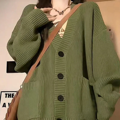 Knit Tops for Woman Cardigan Women's Sweater Winter Button Green Korean Luxury 2024 New Collection Autumn in Promotion Fashion