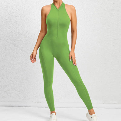 Yoga Women's Padded Workout Suit One-Piece Jumpsuit Workout Set Sports Jumpsuit Gym Clothing Zipper 2024 New