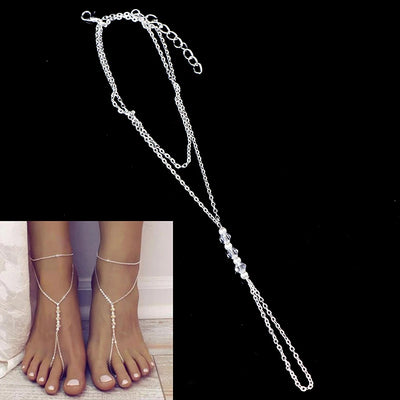 2025 Fashion Pearl Anklet Women Ankle Bracelet Beach Imitation Pearl Barefoot Sandal Anklet Chain Foot Jewelry