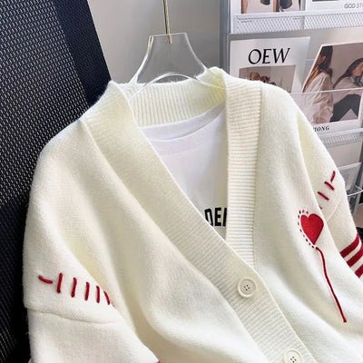 White Sweater Spring and Autumn Women's Coat Cardigans Women Clothing Kawaii Clothes Cardigan Women Womens Sweater Scute Sweater