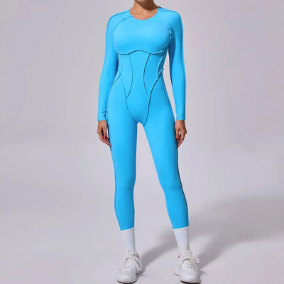 Seamless Yoga Jumpsuits Sports Fitness Hip-lifting Backless Short-sleeved One-piece Workout Gym Leggings Tracksuits for Women