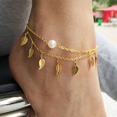 New Fashion Foot Chain Tibetan Silver Hollow Plum Flowers Heart-Shaped Anklet For Women