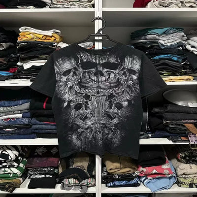 Y2K Affliction Long sleeved T shirt Fashion Round Neck Oversized T shirt New  Mens Womens Casual Gothic Clothing Tops Streetwear