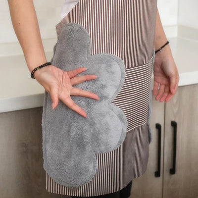 Kitchen Apron Unisex Cotton Hand Wipe Men's Household Kitchen Apron Large Pocket Waterproof and Oil-proof Female Baking Clothing