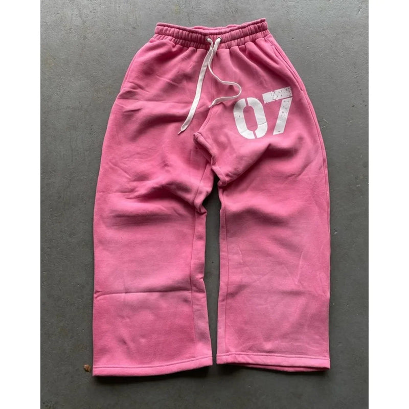 Woman Number Pants Y2k Harajuku Running Joggers Sport Casual Trousers Printed Pattern Fashion Hip Hop Street Sweatshirt Pocket