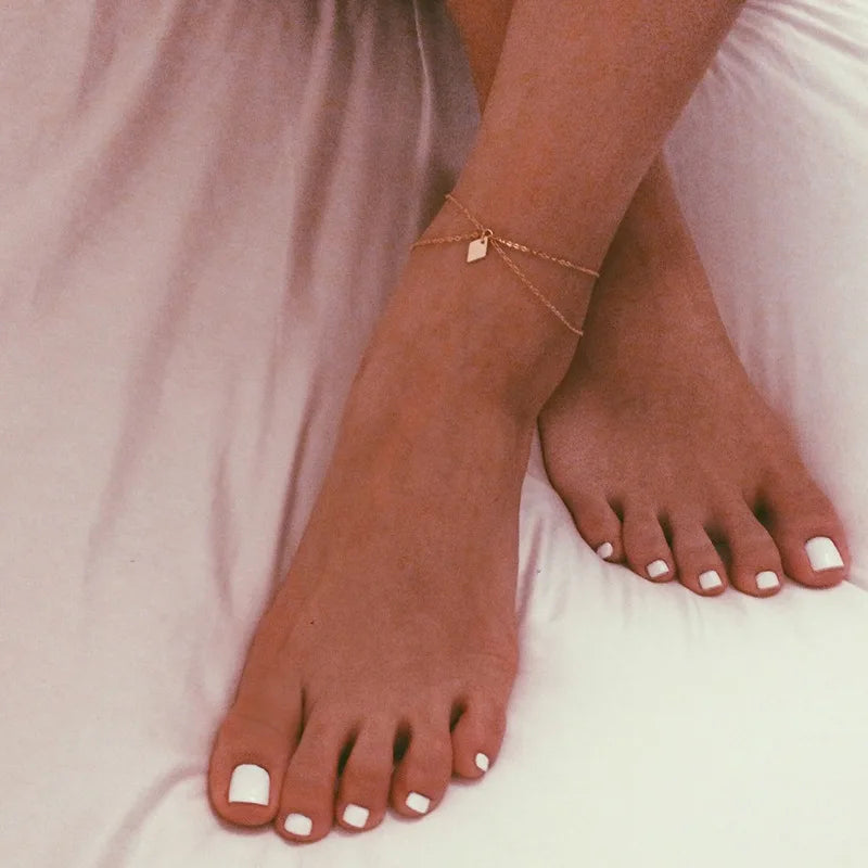 Hot Multi-layer Bracelet Long Pearl Chain Pendant Anklet Sandals Barefoot Beach Foot Bridal Jewelry Wholesale J19