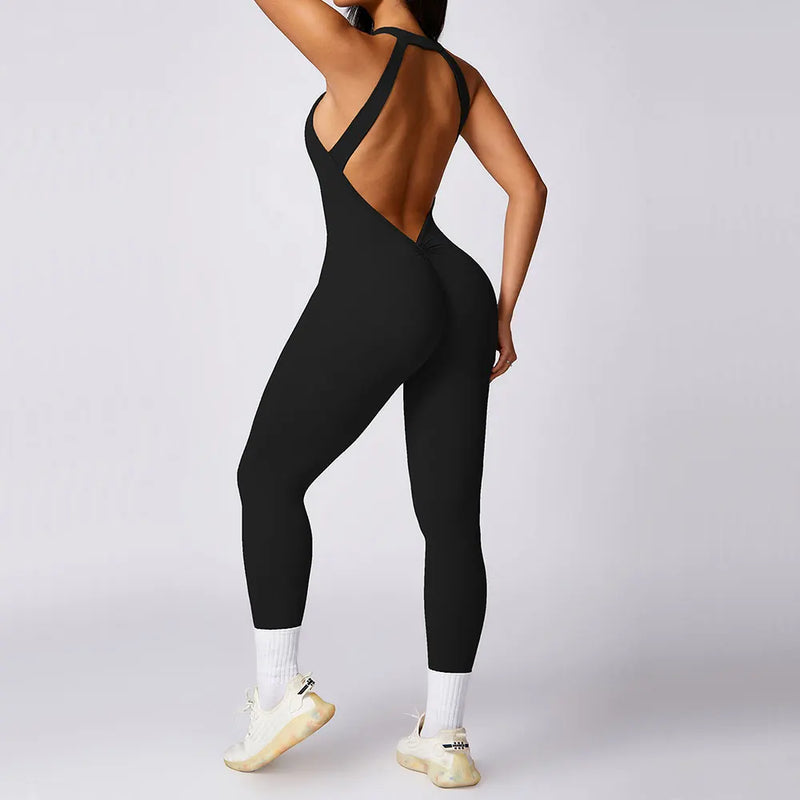 Romper Backless Set Workout Jumpsuit Fitness Bodysuit Siamese Sportswear Women Tracksuit Gym Clothes One-piece Playsuit Yoga Set