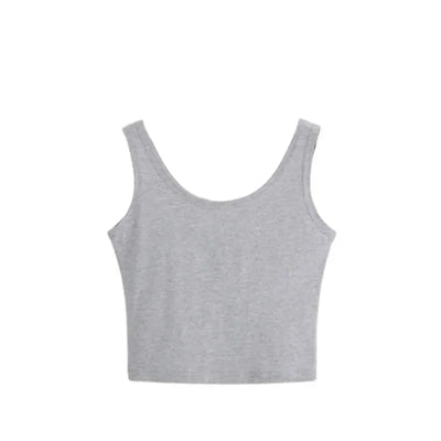 Fashion Sexy Women Candy Colour Tanks Tops Short Cotton Casual Camisole Tube Top Female Sleeveless Cropped Vest XL