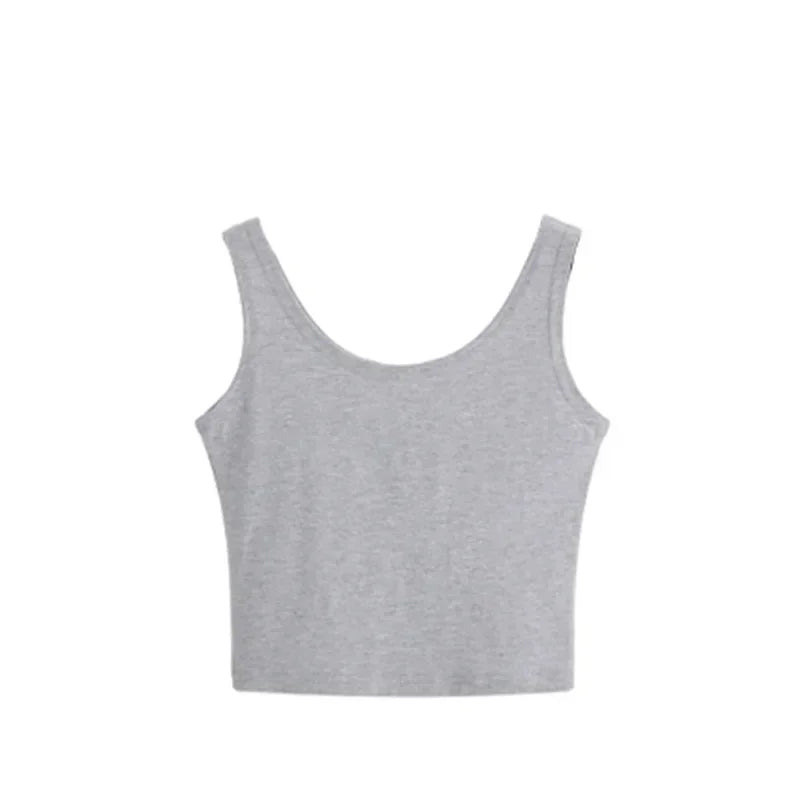 Fashion Sexy Women Candy Colour Tanks Tops Short Cotton Casual Camisole Tube Top Female Sleeveless Cropped Vest XL