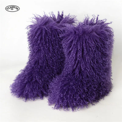 Winter Shoes Women's Winter Fluffy Faux Fur Boots Woman Plush Warm Snow Boots Luxury Footwear Girls Furry Fur Bottes Fashion