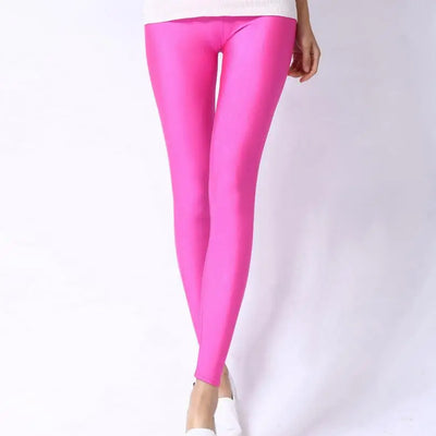 New Spring Solid Candy Neon Leggings for Women High Stretched Female Legging Pants Girl Clothing Leggins Plug Size