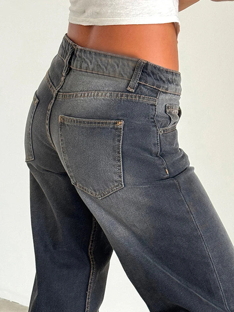 2024 New Y2K High Waist Baggy Jeans For Women Fashion Loose Denim Wide Leg Pants Casual Female Clothing XS-XL Drop Shipping