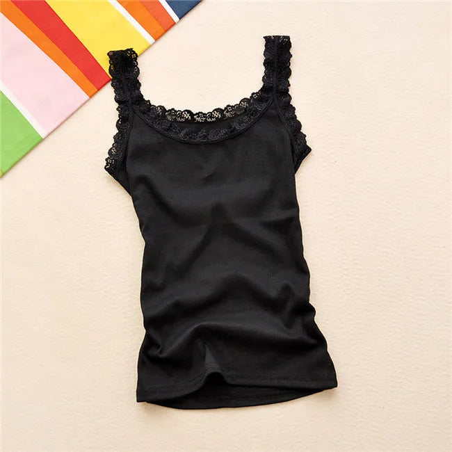 2024 Summer Top Women Sleeveless Lace Tank Top Sexy Women&