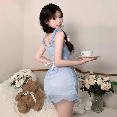 Cosplay clothing Milk flavored pure maid dress apron bow tie lace girl kawaii suspender dress sexy costume women night appeal