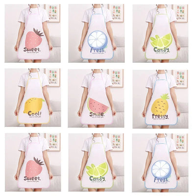 Lovely Fruit Apron Sleeveless Waterproof Anti-oil Aprons Kitchen Cooking Waist Bib Creative Women Apron 48*68cm