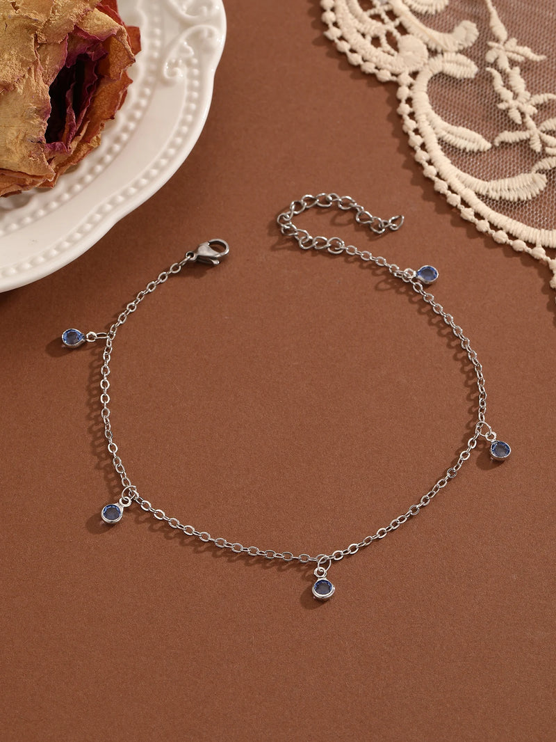 Crystal Cubic Zirconia Anklet For Women Girls Ankle Bracelet Leg Chain