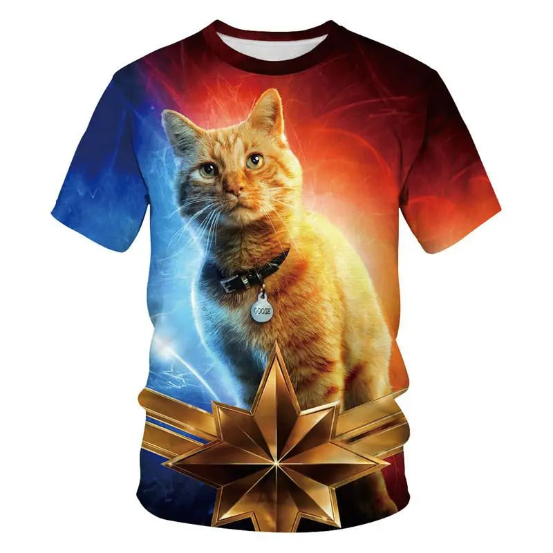 Funny Cat 3D Print Summer Men&