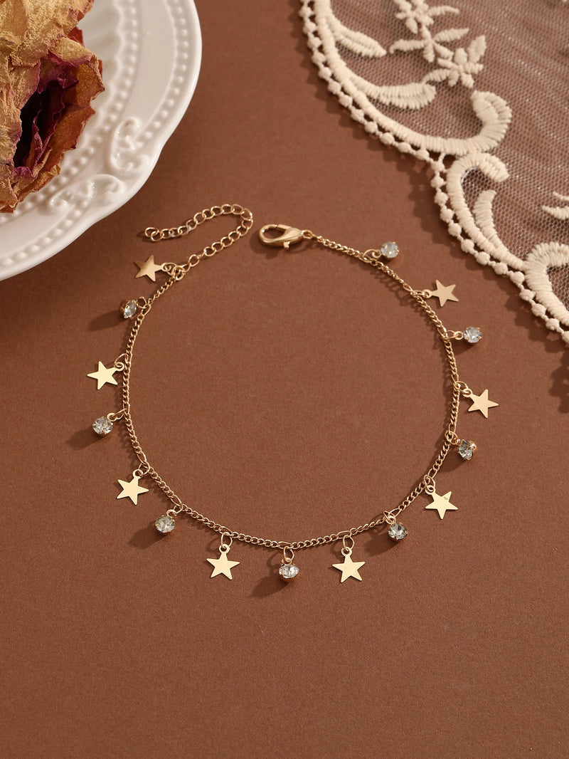 Crystal Cubic Zirconia Anklet For Women Girls Ankle Bracelet Leg Chain