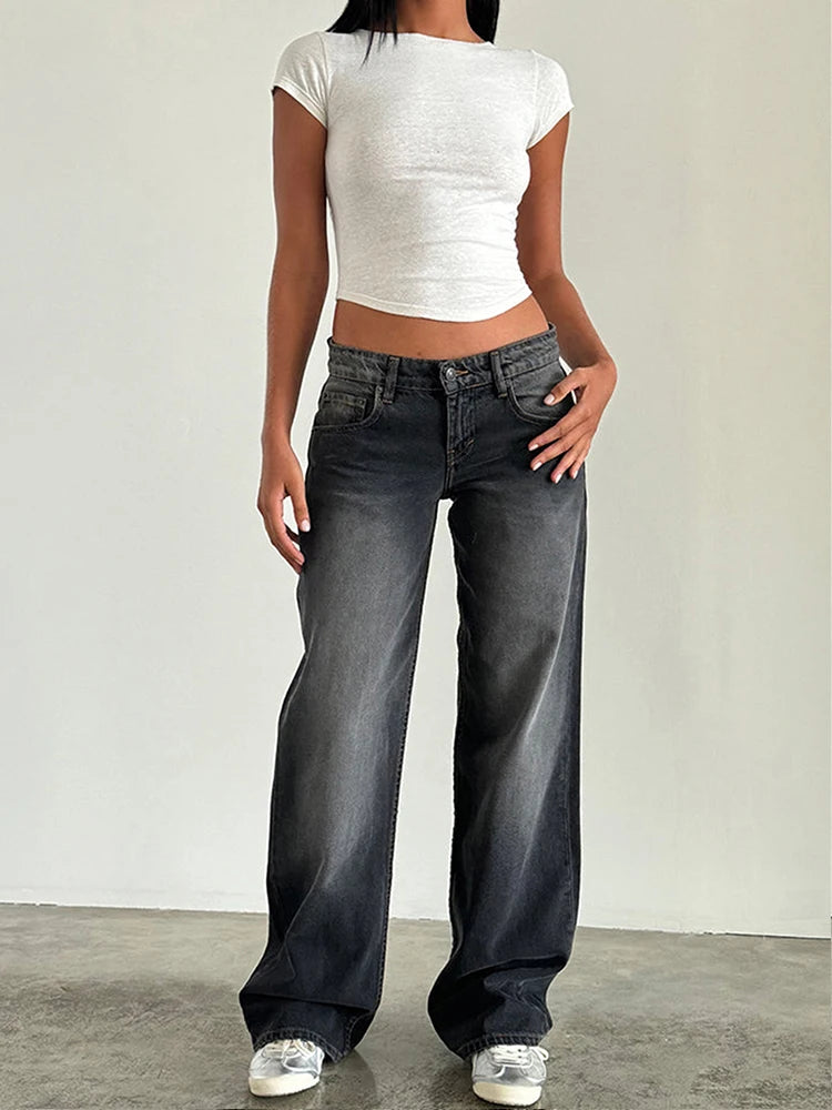 2024 New Y2K High Waist Baggy Jeans For Women Fashion Loose Denim Wide Leg Pants Casual Female Clothing XS-XL Drop Shipping