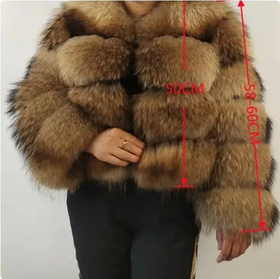 Women's Fashion faux fur coat super hot Autumn Winter women short Faux fox fur fluffy jacket high quality 7xl Ladies furry coats