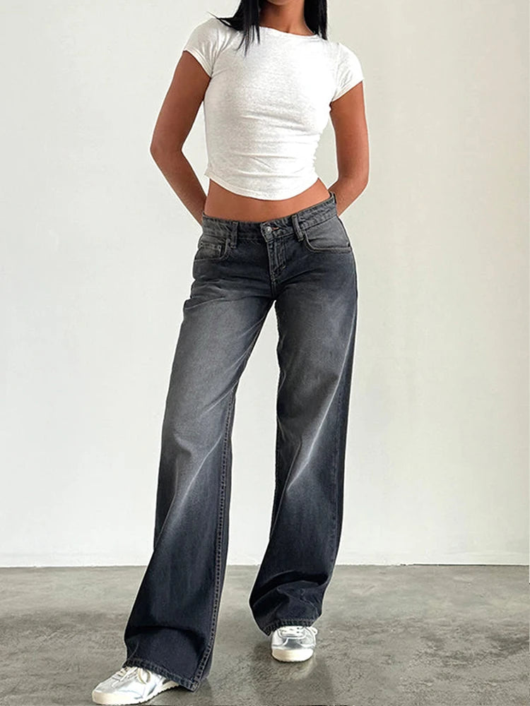 2024 New Y2K High Waist Baggy Jeans For Women Fashion Loose Denim Wide Leg Pants Casual Female Clothing XS-XL Drop Shipping