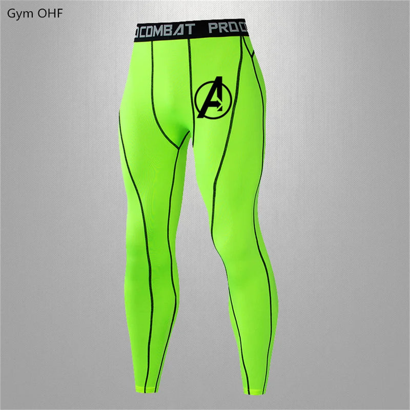 Men Compression Tights Men run Quick Dry Gym Leggings Basketball Pants Base Layer Jogging Pants Elastic Skinny Sports Trousers