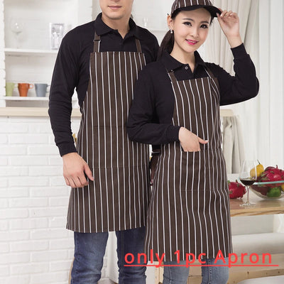 Womens Mens Cooking Chef Kitchen Restaurant BBQ Apron Dress with 2 Pockets Simple Style Waiter Apron