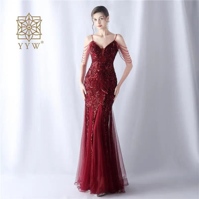 Formal Dresses for Prom Wedding Party Dress Evening Luxury 2024 Elegant Pretty Women's Special Events Long Cocktail Sequin