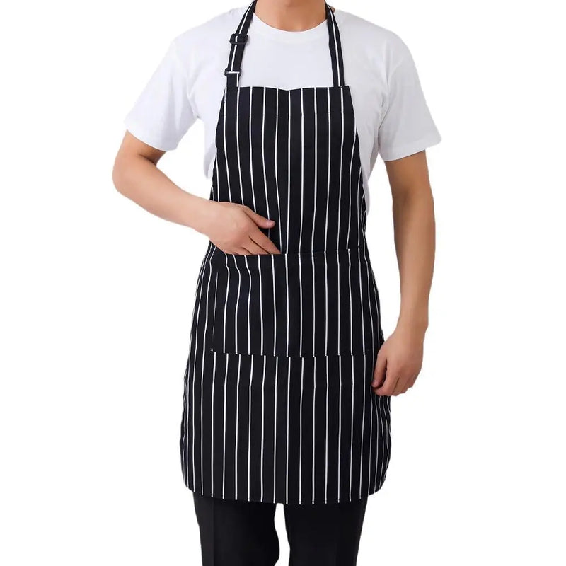 Kitchen Cooking Apron Chef Halterneck Apron With 2 Pockets Catering Sleeveless Aprons Men Woman BBQ Waiter Printing Apron