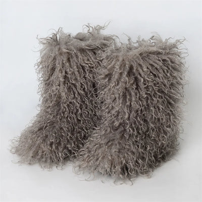 Winter Shoes Women's Winter Fluffy Faux Fur Boots Woman Plush Warm Snow Boots Luxury Footwear Girls Furry Fur Bottes Fashion