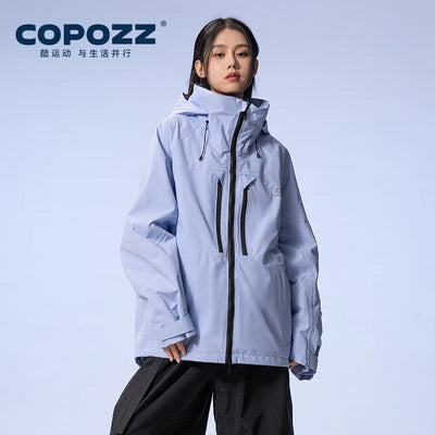 COPOZZ Thicken 3L Ski Jacket Men Women Windproof Waterproof Winter Ski Coat Ski Wear Solid Color Hooded Warm Snowboard Ski Suit