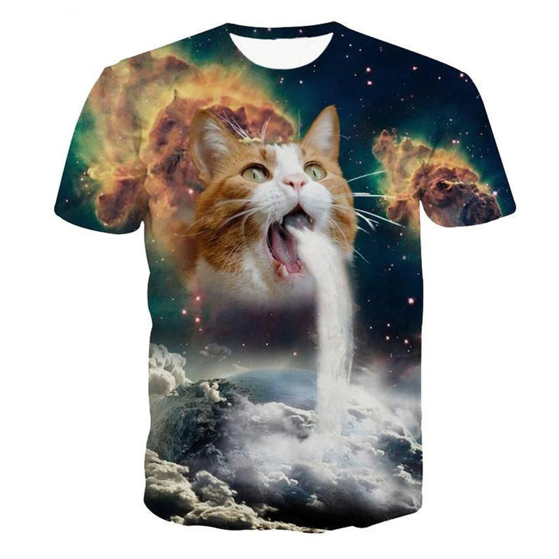 Funny Cat 3D Print Summer Men&