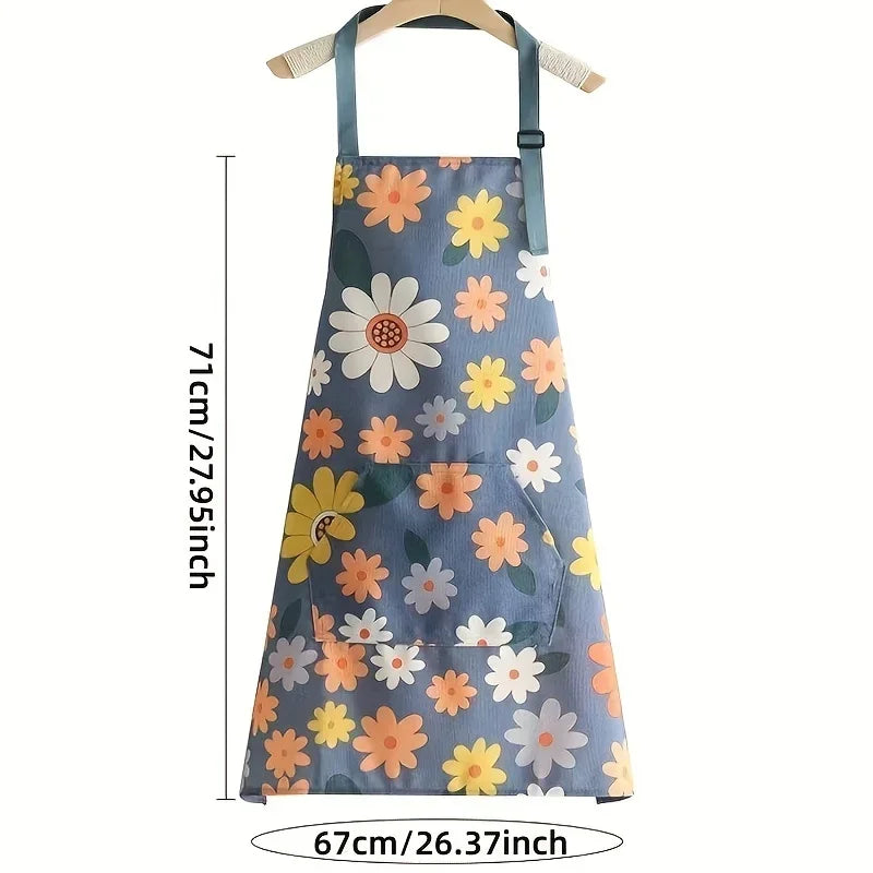 New Cotton Canvas Fashion Waterproof Apron Kitchen Aprons for Women Men Cooking Female Adult Waist Thin Breathable Male Work