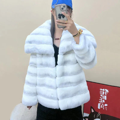 Winter Coats Woman 2024 Women's Fur Coat  Women High Street Luxury Big Fur Collar Woman Clothing Fur Jacket Female Overcoats