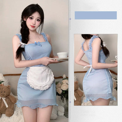 Cosplay clothing Milk flavored pure maid dress apron bow tie lace girl kawaii suspender dress sexy costume women night appeal