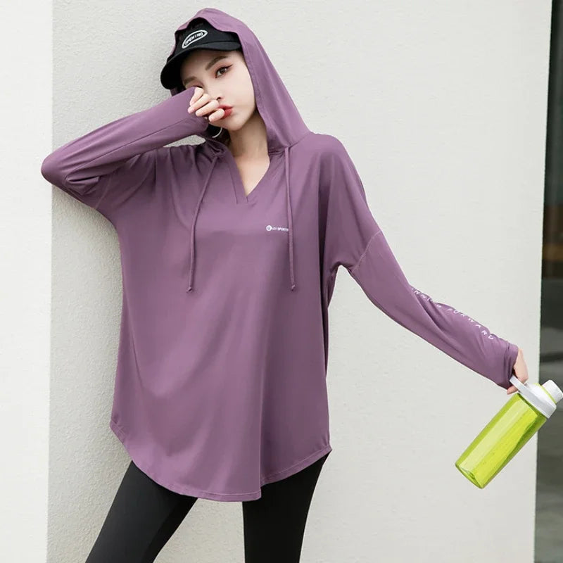 New yoga and fitness suit long sleeved sports running gym oversized women&