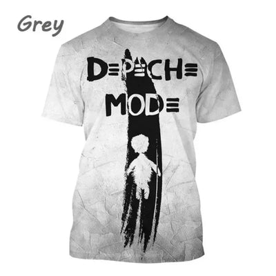 New Punk Depeche-Mode Band 3D Print T-shirt Men Clothing Personality Fashion Harajuku Street Round Neck Short Sleeve Tops