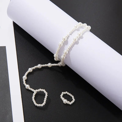 Hot Multi-layer Bracelet Long Pearl Chain Pendant Anklet Sandals Barefoot Beach Foot Bridal Jewelry Wholesale J19