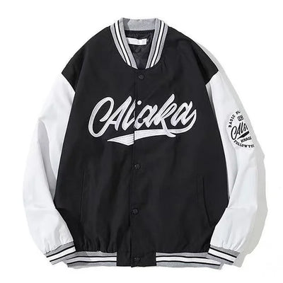 American New Gothic PU Letters Geometric Loose Baseball Uniform Jacket Women Y2K Harajuku Retro Hip-hop Rock Couple Casual Coats