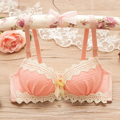 Vintage Girls Bra Set Sexy Thin Bras Pantys Women Seamless Brassiere Low Wasit Fitness Underwear Set Adjustable Plaid Lingeries