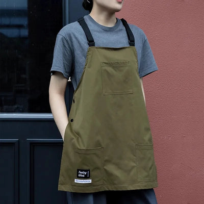 New Detachable Waterproof Waiter Apron for Kitchen Catering Cafe Oilproof Men Women Work Vest Apron Nail Beauty Barista Pinafore