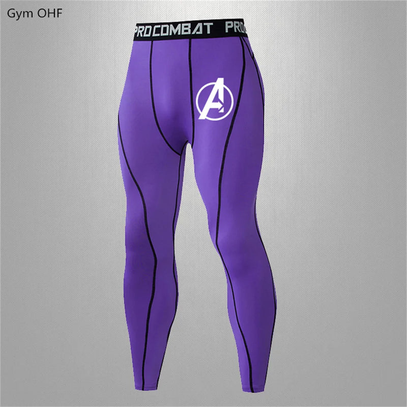 Men Compression Tights Men run Quick Dry Gym Leggings Basketball Pants Base Layer Jogging Pants Elastic Skinny Sports Trousers