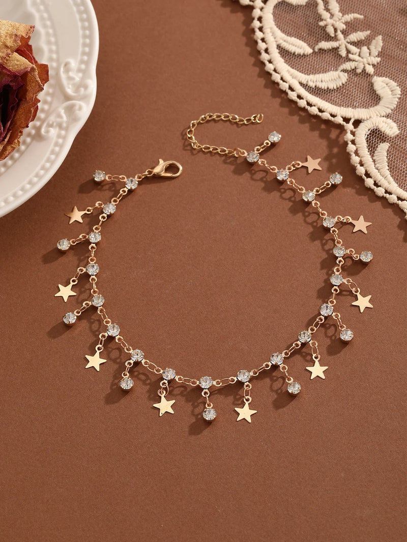 Crystal Cubic Zirconia Anklet For Women Girls Ankle Bracelet Leg Chain