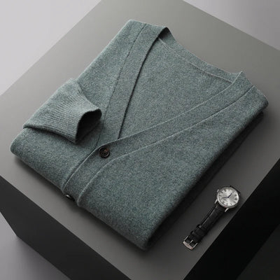 100% merino wool men's cardigan cashmere sweater autumn and winter new knitted coat solid color long sleeve high quality coat