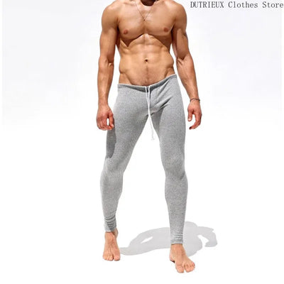 Soft and Comfortable Small Foot Pants Autumn & Winter New Men's Casual Elastic Knitted Pants Mens Slim-fit Elastic Fitness Pants