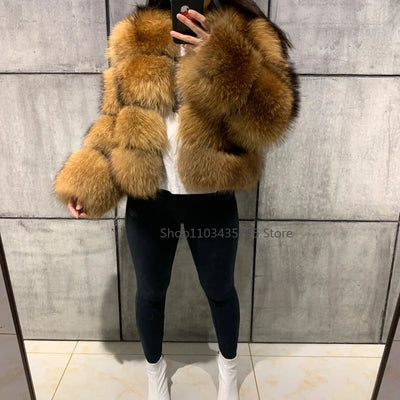 Women's Fashion faux fur coat super hot Autumn Winter women short Faux fox fur fluffy jacket high quality 7xl Ladies furry coats