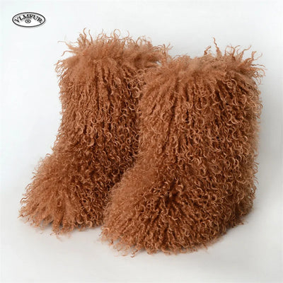 Winter Shoes Women's Winter Fluffy Faux Fur Boots Woman Plush Warm Snow Boots Luxury Footwear Girls Furry Fur Bottes Fashion