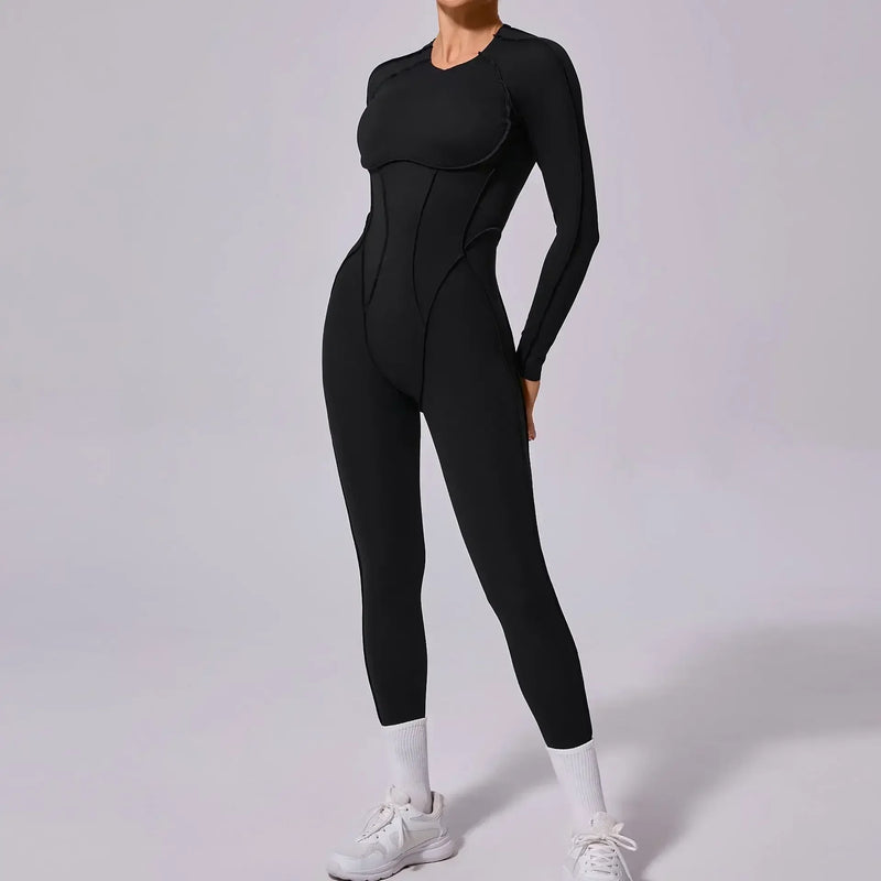 Seamless Yoga Jumpsuits Sports Fitness Hip-lifting Backless Short-sleeved One-piece Workout Gym Leggings Tracksuits for Women